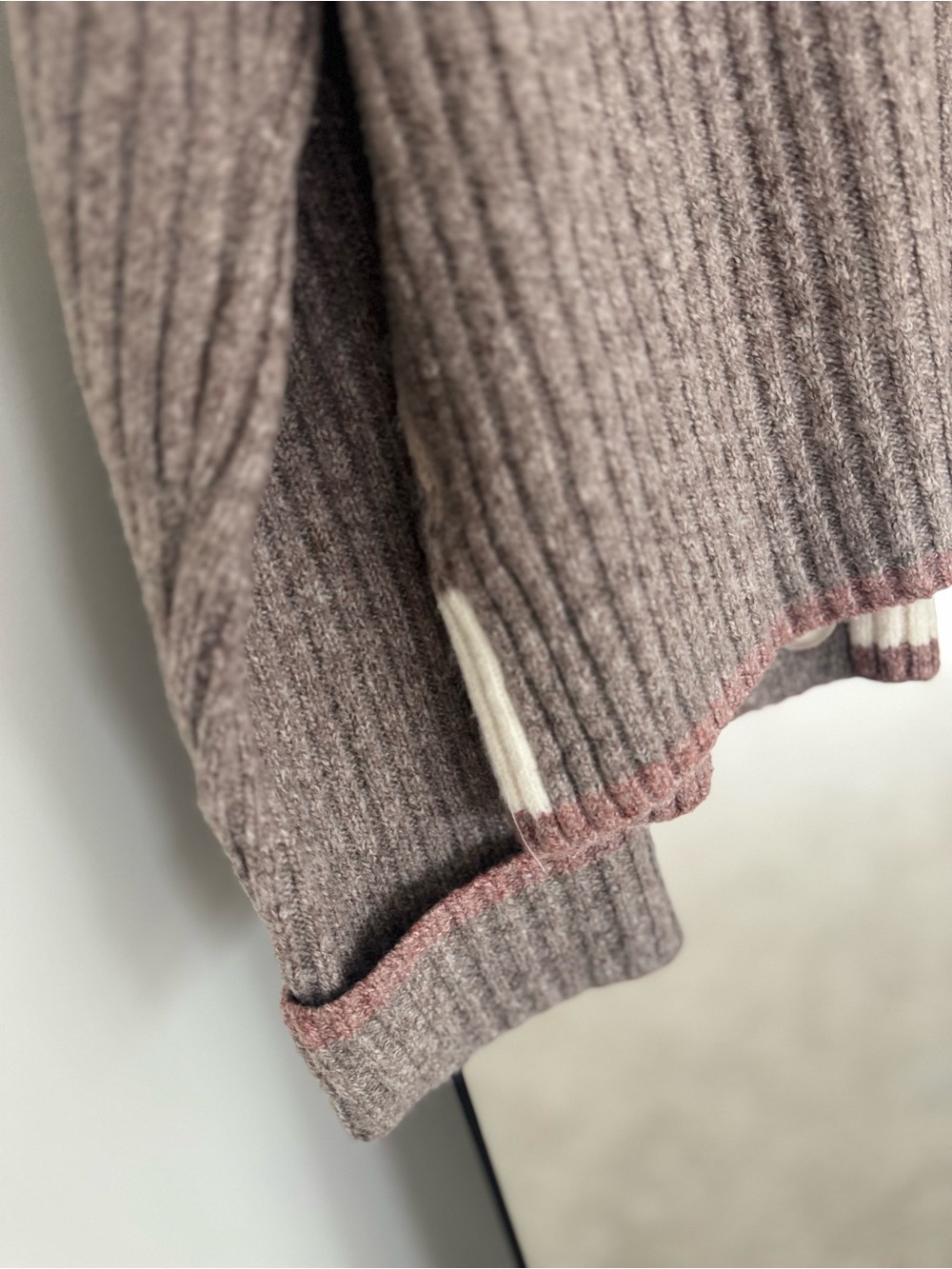 Rachel Zoe Taupe, Cream &‎ Beige Argyle Knit Cardigan - Picture 8 of 10